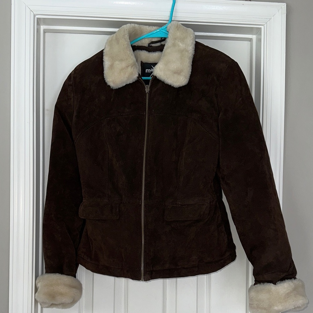 Wilson Maxima suede leather fur lined jacket